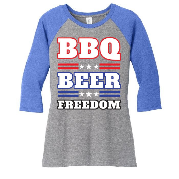 Bbq Beer Freedom 2020 Proud Meaningful Gift Women's Tri-Blend 3/4-Sleeve Raglan Shirt