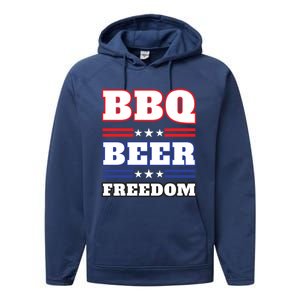 Bbq Beer Freedom 2020 Proud Meaningful Gift Performance Fleece Hoodie