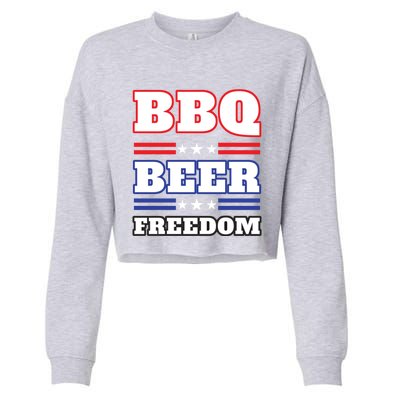 Bbq Beer Freedom 2020 Proud Meaningful Gift Cropped Pullover Crew