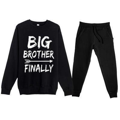 Big Brother Finally Novelty For Older Brothers Premium Crewneck Sweatsuit Set