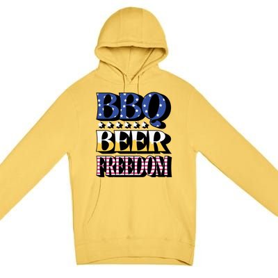 Bbq Beer Freedom 4th Of July America Pariotic Usa Party Gift Premium Pullover Hoodie