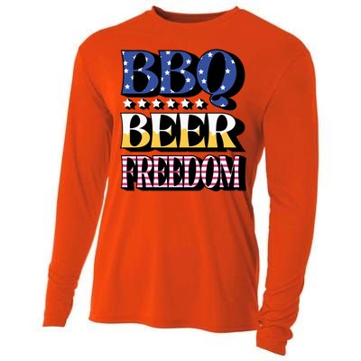 Bbq Beer Freedom 4th Of July America Pariotic Usa Party Gift Cooling Performance Long Sleeve Crew