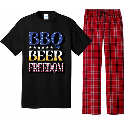 Bbq Beer Freedom 4th Of July America Pariotic Usa Party Gift Pajama Set