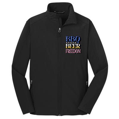 Bbq Beer Freedom 4th Of July America Pariotic Usa Party Gift Core Soft Shell Jacket