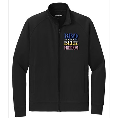 Bbq Beer Freedom 4th Of July America Pariotic Usa Party Gift Stretch Full-Zip Cadet Jacket