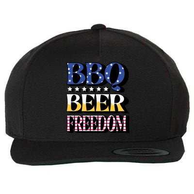 Bbq Beer Freedom 4th Of July America Pariotic Usa Party Gift Wool Snapback Cap