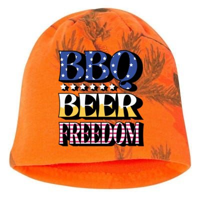 Bbq Beer Freedom 4th Of July America Pariotic Usa Party Gift Kati - Camo Knit Beanie