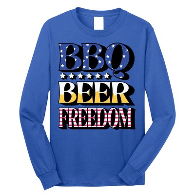 Bbq Beer Freedom 4th Of July America Pariotic Usa Party Gift Long Sleeve Shirt