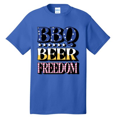 Bbq Beer Freedom 4th Of July America Pariotic Usa Party Gift Tall T-Shirt