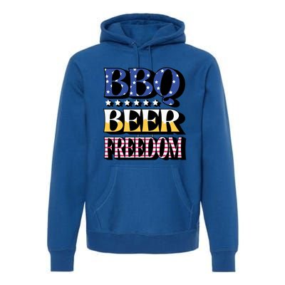 Bbq Beer Freedom 4th Of July America Pariotic Usa Party Gift Premium Hoodie