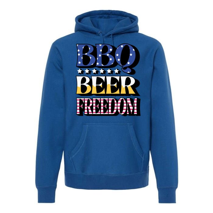 Bbq Beer Freedom 4th Of July America Pariotic Usa Party Gift Premium Hoodie