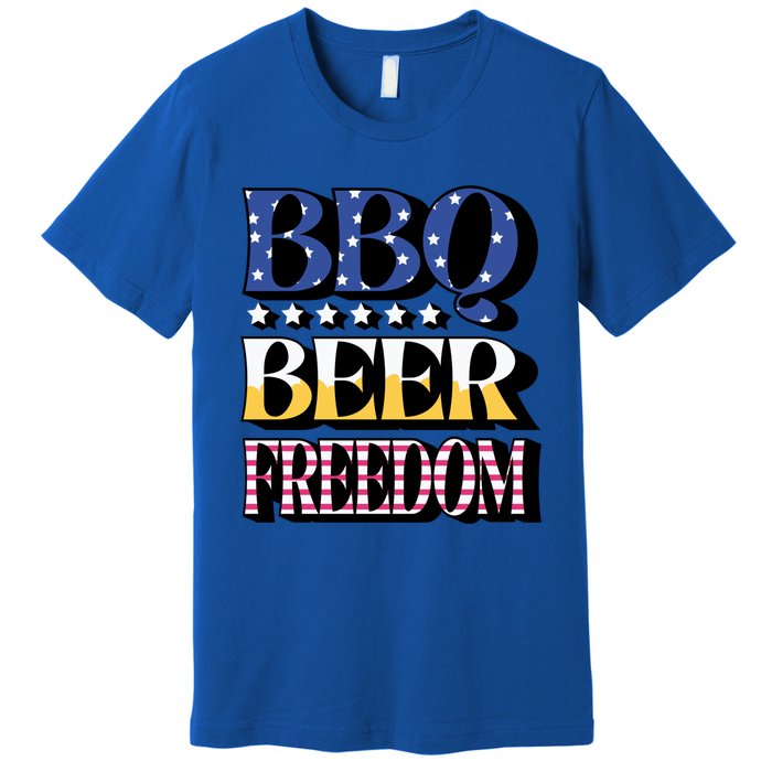 Bbq Beer Freedom 4th Of July America Pariotic Usa Party Gift Premium T-Shirt