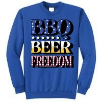 Bbq Beer Freedom 4th Of July America Pariotic Usa Party Gift Tall Sweatshirt