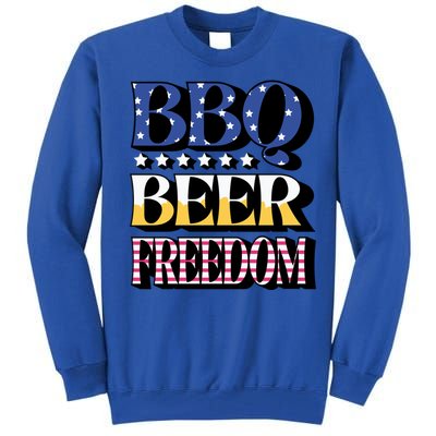 Bbq Beer Freedom 4th Of July America Pariotic Usa Party Gift Tall Sweatshirt