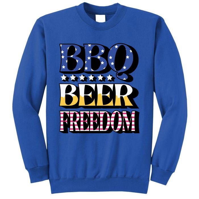 Bbq Beer Freedom 4th Of July America Pariotic Usa Party Gift Tall Sweatshirt