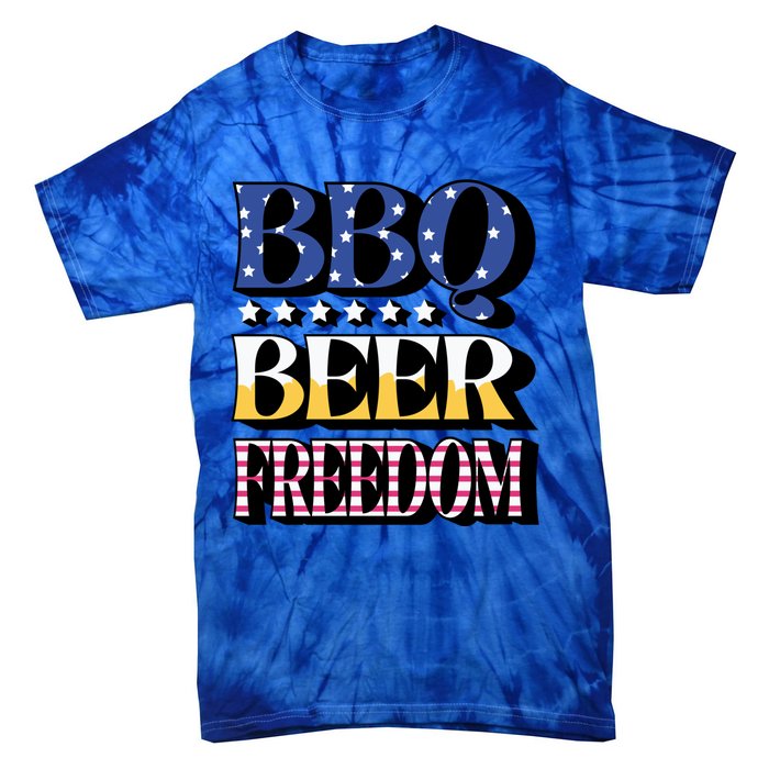 Bbq Beer Freedom 4th Of July America Pariotic Usa Party Gift Tie-Dye T-Shirt