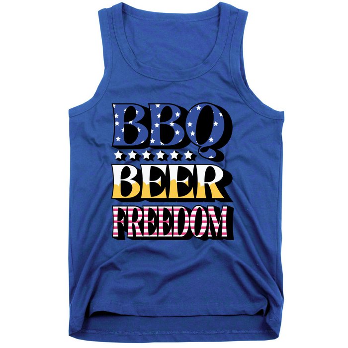 Bbq Beer Freedom 4th Of July America Pariotic Usa Party Gift Tank Top