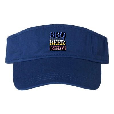 Bbq Beer Freedom 4th Of July America Pariotic Usa Party Gift Valucap Bio-Washed Visor