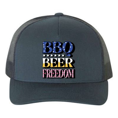 Bbq Beer Freedom 4th Of July America Pariotic Usa Party Gift Yupoong Adult 5-Panel Trucker Hat