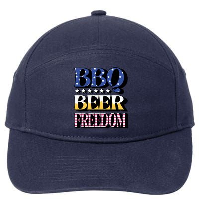 Bbq Beer Freedom 4th Of July America Pariotic Usa Party Gift 7-Panel Snapback Hat