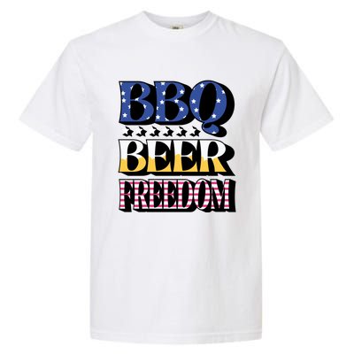 Bbq Beer Freedom 4th Of July America Pariotic Usa Party Gift Garment-Dyed Heavyweight T-Shirt