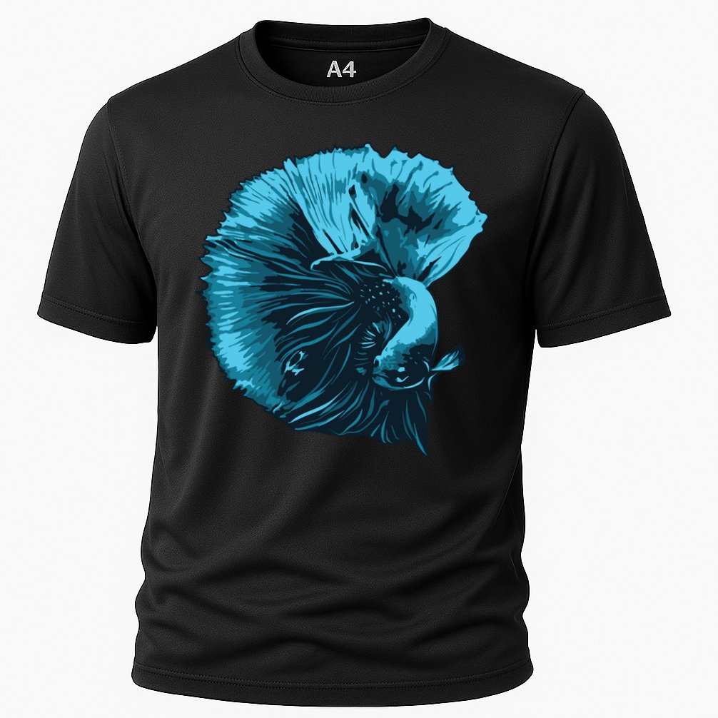 Blue Betta Fish And Siamese Fighting Fish Aquarium Owner Funny Gift Cooling Performance Crew T-Shirt
