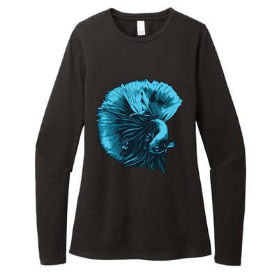 Blue Betta Fish And Siamese Fighting Fish Aquarium Owner Funny Gift Womens CVC Long Sleeve Shirt