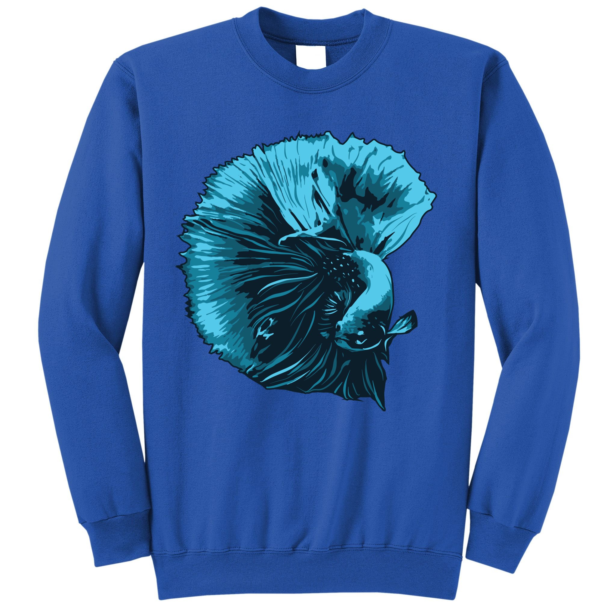 Blue Betta Fish And Siamese Fighting Fish Aquarium Owner Funny Gift Sweatshirt