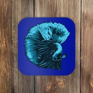 Blue Betta Fish And Siamese Fighting Fish Aquarium Owner Funny Gift Coaster