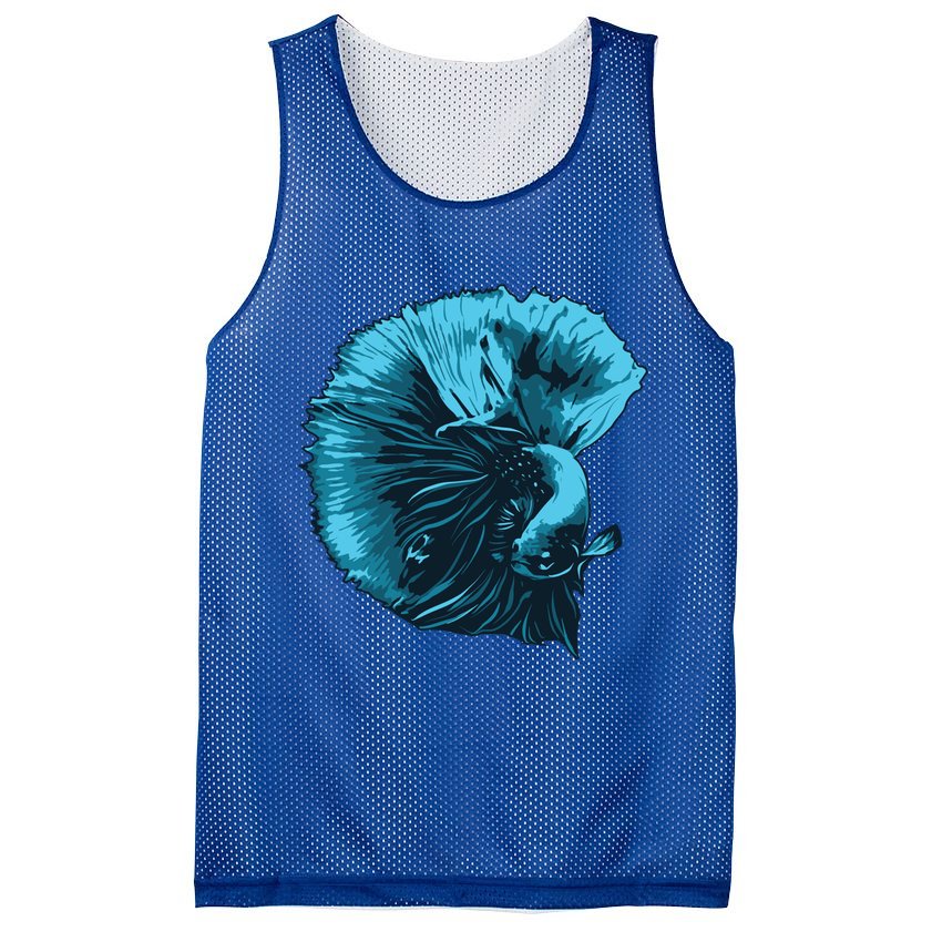 Blue Betta Fish And Siamese Fighting Fish Aquarium Owner Funny Gift Mesh Reversible Basketball Jersey Tank