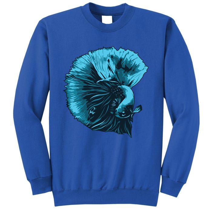 Blue Betta Fish And Siamese Fighting Fish Aquarium Owner Funny Gift Tall Sweatshirt