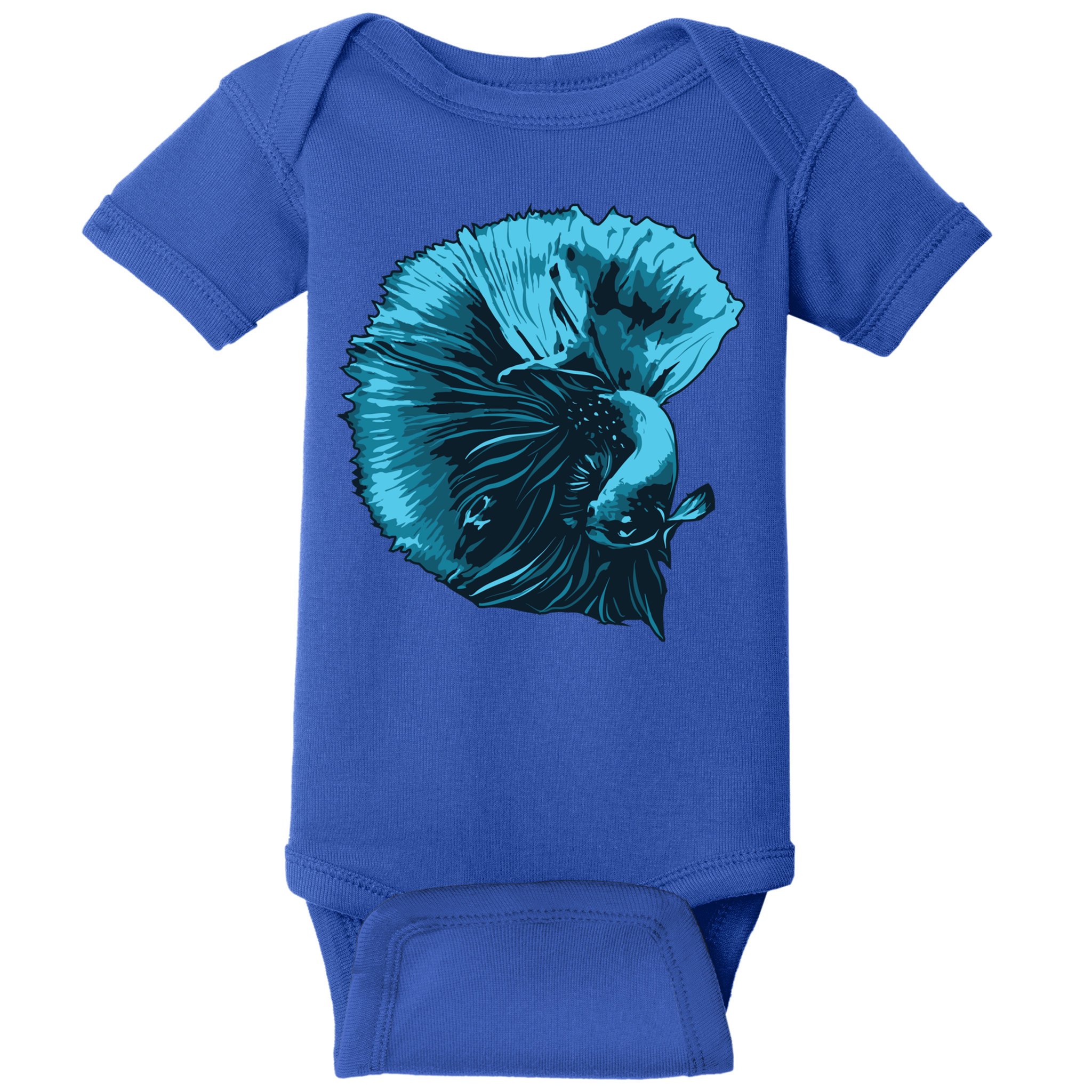 Blue Betta Fish And Siamese Fighting Fish Aquarium Owner Funny Gift Baby Bodysuit