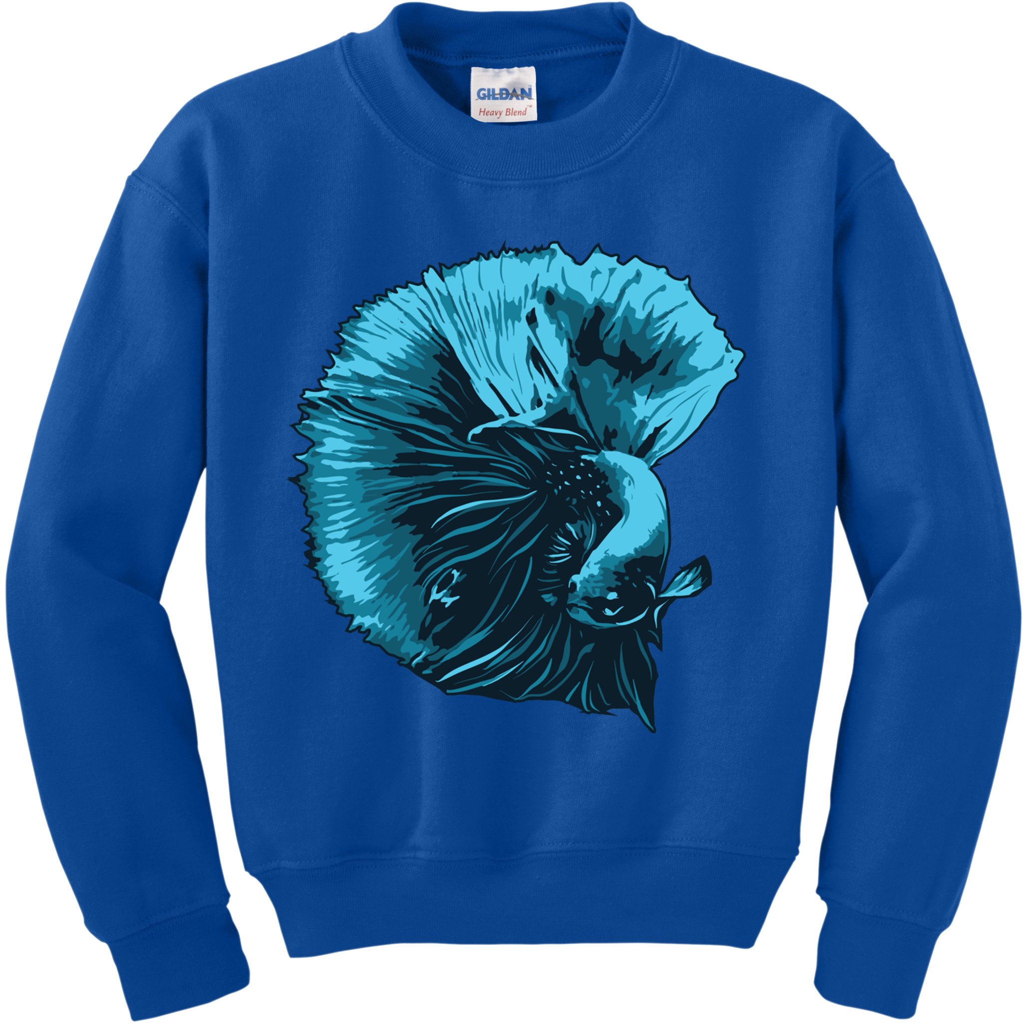 Blue Betta Fish And Siamese Fighting Fish Aquarium Owner Funny Gift Kids Sweatshirt