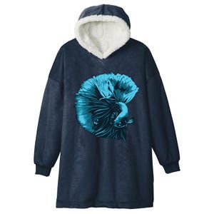 Blue Betta Fish And Siamese Fighting Fish Aquarium Owner Funny Gift Hooded Wearable Blanket