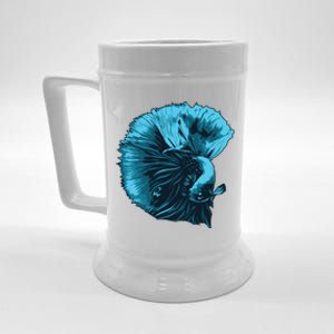 Blue Betta Fish And Siamese Fighting Fish Aquarium Owner Funny Gift Beer Stein