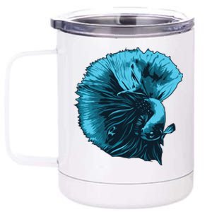 Blue Betta Fish And Siamese Fighting Fish Aquarium Owner Funny Gift 12 oz Stainless Steel Tumbler Cup