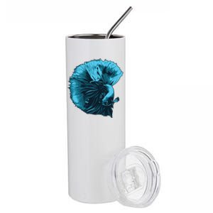 Blue Betta Fish And Siamese Fighting Fish Aquarium Owner Funny Gift Stainless Steel Tumbler