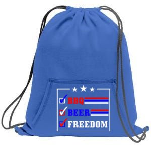 Bbq Beer Freedom Gift Sweatshirt Cinch Pack Bag