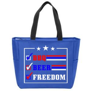 Bbq Beer Freedom Gift Zip Tote Bag