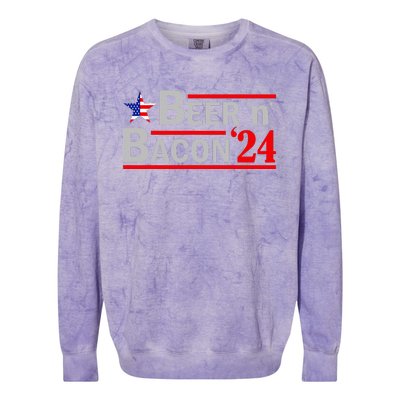 Beer & Bacon Funny Election 24 Colorblast Crewneck Sweatshirt