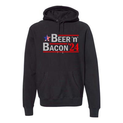 Beer & Bacon Funny Election 24 Premium Hoodie