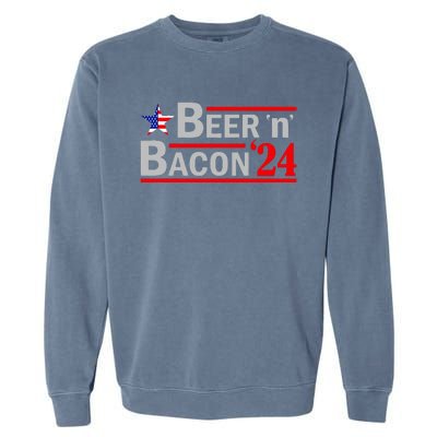 Beer & Bacon Funny Election 24 Garment-Dyed Sweatshirt