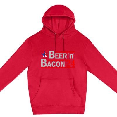 Beer & Bacon Funny Election 24 Premium Pullover Hoodie