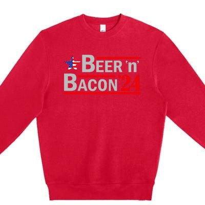 Beer & Bacon Funny Election 24 Premium Crewneck Sweatshirt