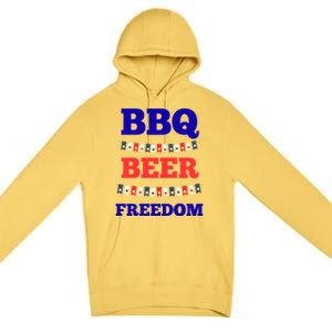 Bbq Beer Freedom Gift Premium Pullover Hoodie