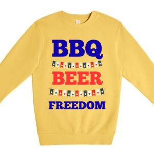 Bbq Beer Freedom Gift Premium Crewneck Sweatshirt