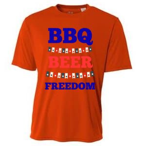 Bbq Beer Freedom Gift Cooling Performance Crew T-Shirt