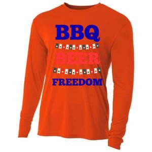 Bbq Beer Freedom Gift Cooling Performance Long Sleeve Crew