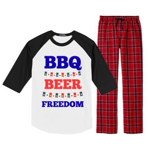 Bbq Beer Freedom Gift Raglan Sleeve Pajama Set