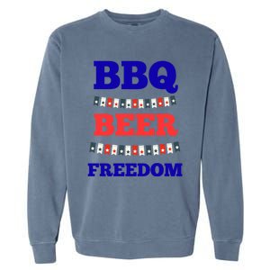 Bbq Beer Freedom Gift Garment-Dyed Sweatshirt